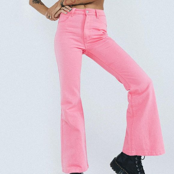 Princess Polly Pants - Princess Polly Cabarita Lounge Denim Jeans Pink 4